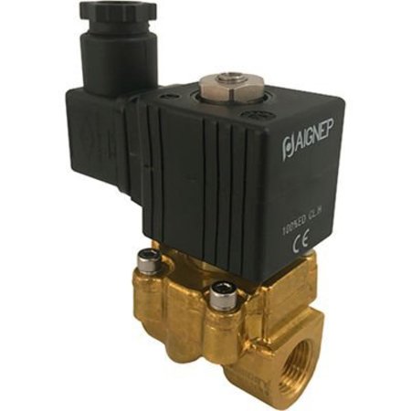 ALPHA TECHNOLOGIES Aignep USA Fluidity 03F Hung Diaphragm Solenoid Valve, 2/2 NC, EPDM Seal, 1/4" NPTF, 10 mm, 24V DC 03F03110E0N20301